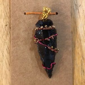 Handmade Obsidian Wirework Pendant